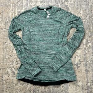 Lululemon Z4 Long Sleeve Athletic Shirt Womens Size 8 Green/Gray/black